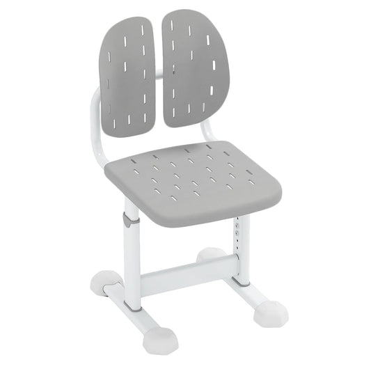 Height-adjustable Kid’s Desk Chair with Double Back Support and Breathable Seat-Grey