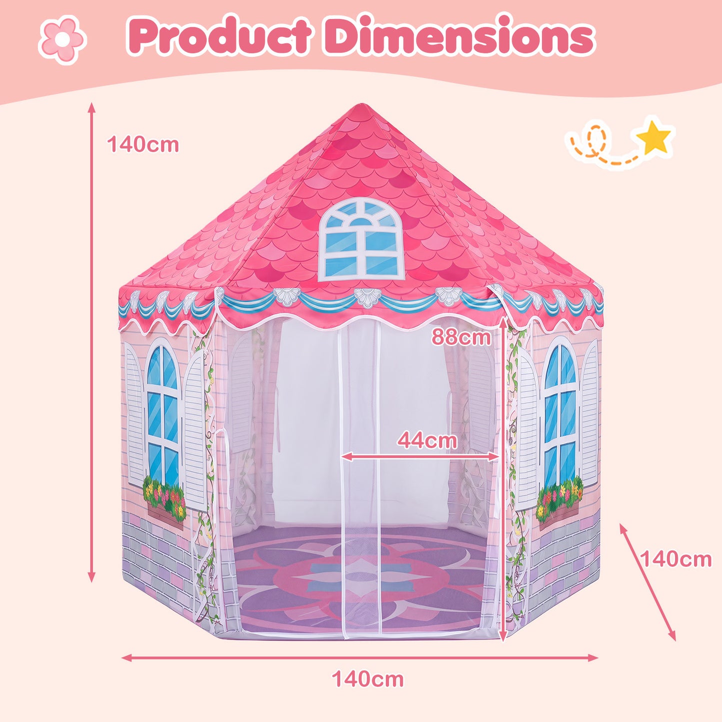 Hexagonal Kids Play Tent without Dance Mat for Kids Room