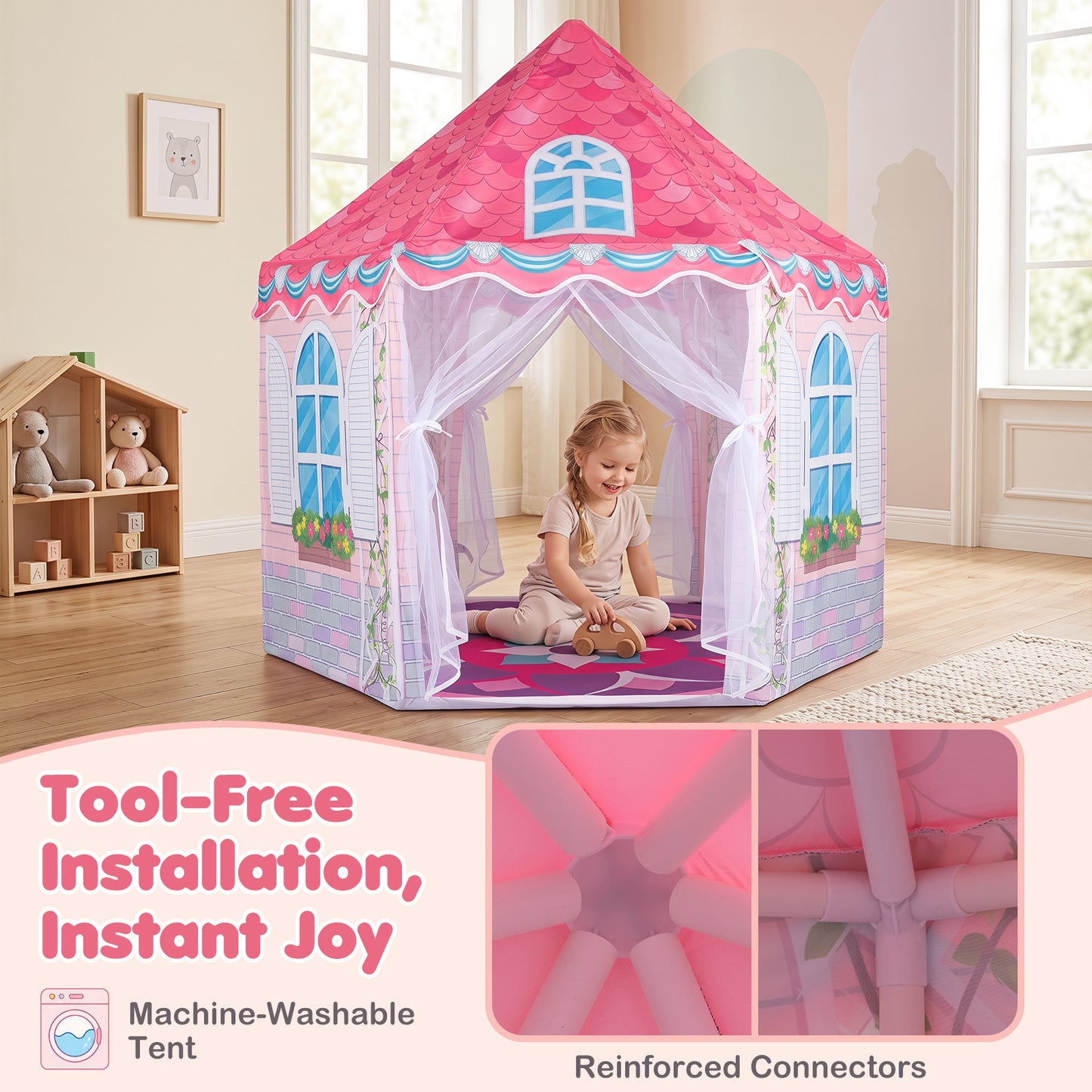 Hexagonal Kids Play Tent without Dance Mat for Kids Room