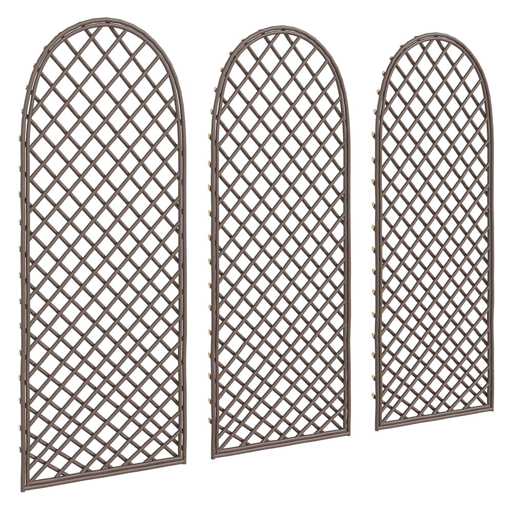 Outsunny Garden Arch, Garden Arbor with 8mm Wicker and Dome Top, Natural Wood Finish