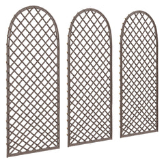 Outsunny Garden Arch, Garden Arbor with 8mm Wicker and Dome Top, Natural Wood Finish