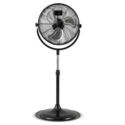 High Velocity Pedestal Fan Industrial Adjustable with 3 Speeds and 360° Tilt-Black