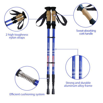 Hiking Pole Adjustable 65-135 cm-Navy