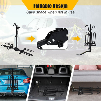 2-bike Hitch Mount Rack with Retractable Tire Cradles