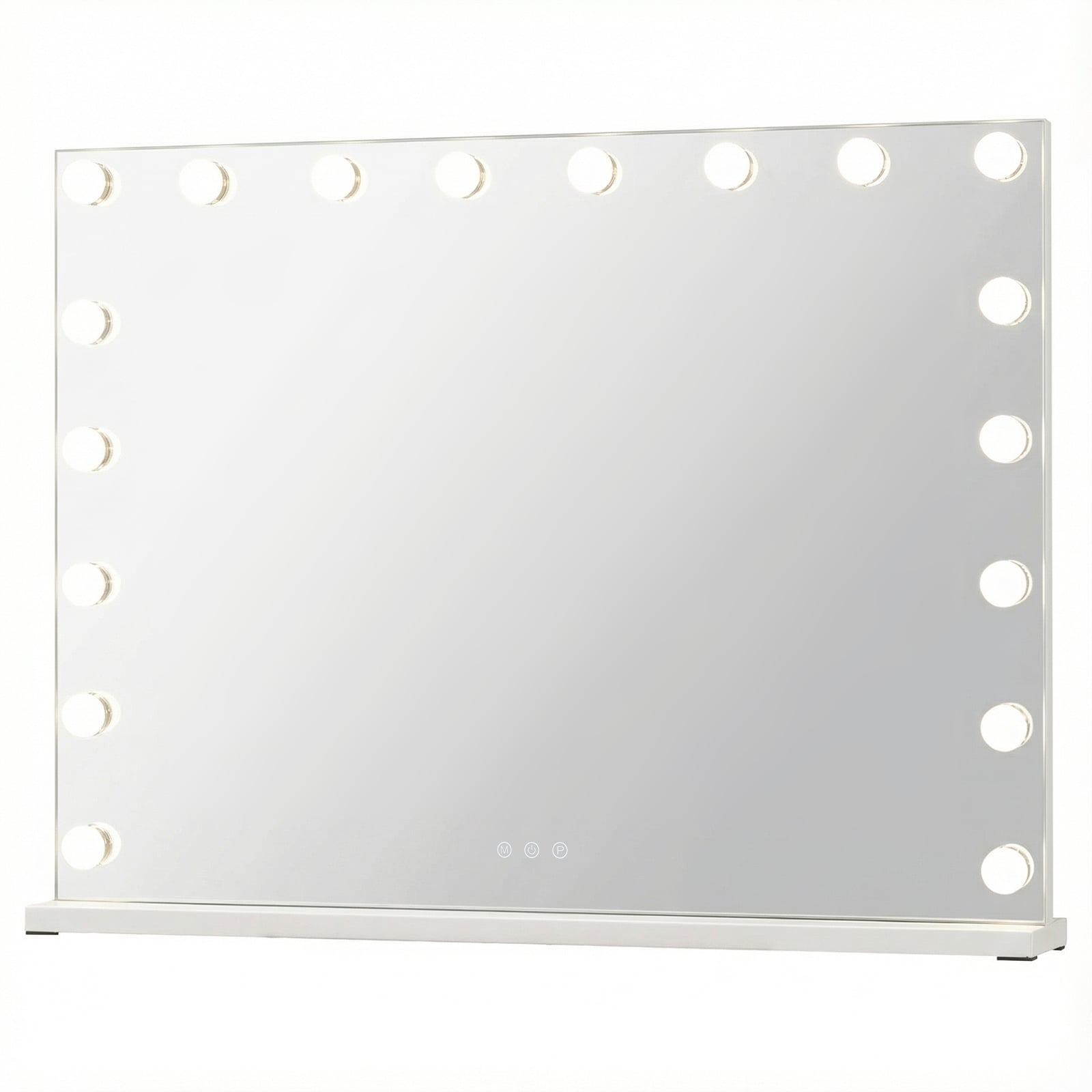 Hollywood Vanity Mirror with 3 Light Colors and Adjustable Brightness-White-L