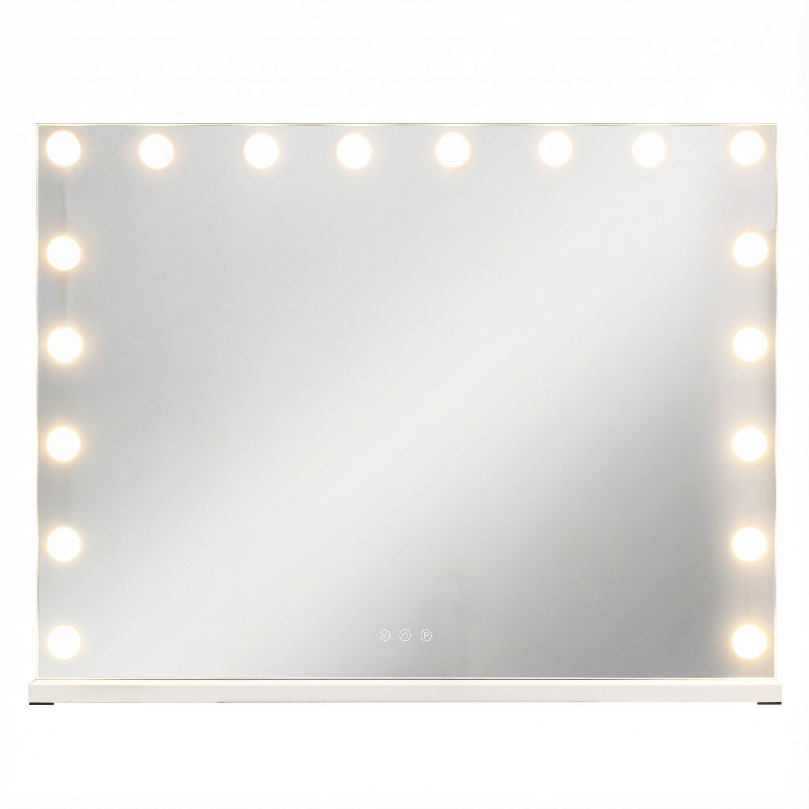 Hollywood Vanity Mirror with 3 Light Colors and Adjustable Brightness-White-L