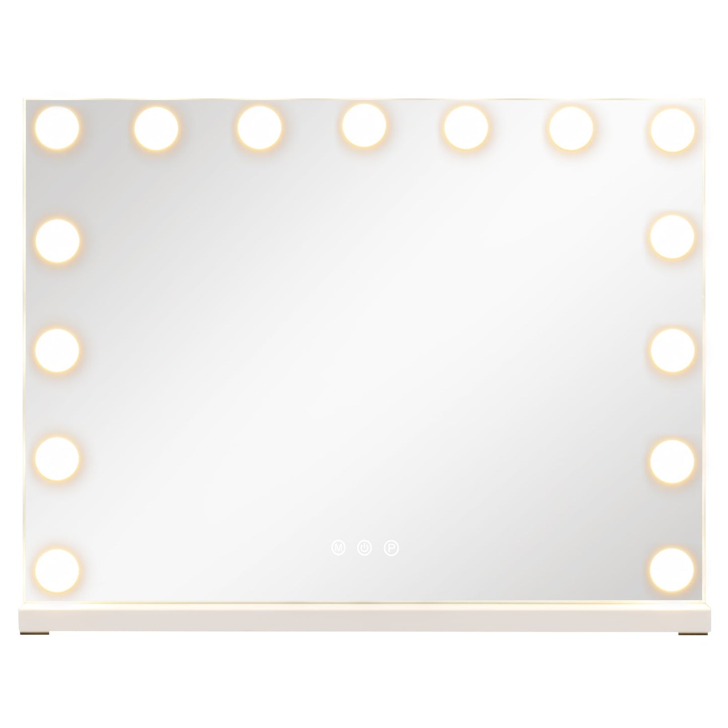Hollywood Vanity Mirror with 3 Light Colors and Adjustable Brightness-White-M