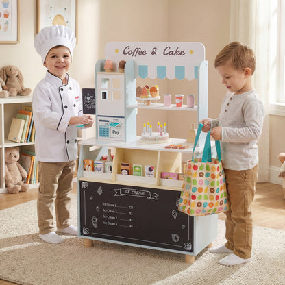 Honey Joy Kids Ice Cream Shop with 27 Accessories for Aged 3+-Blue