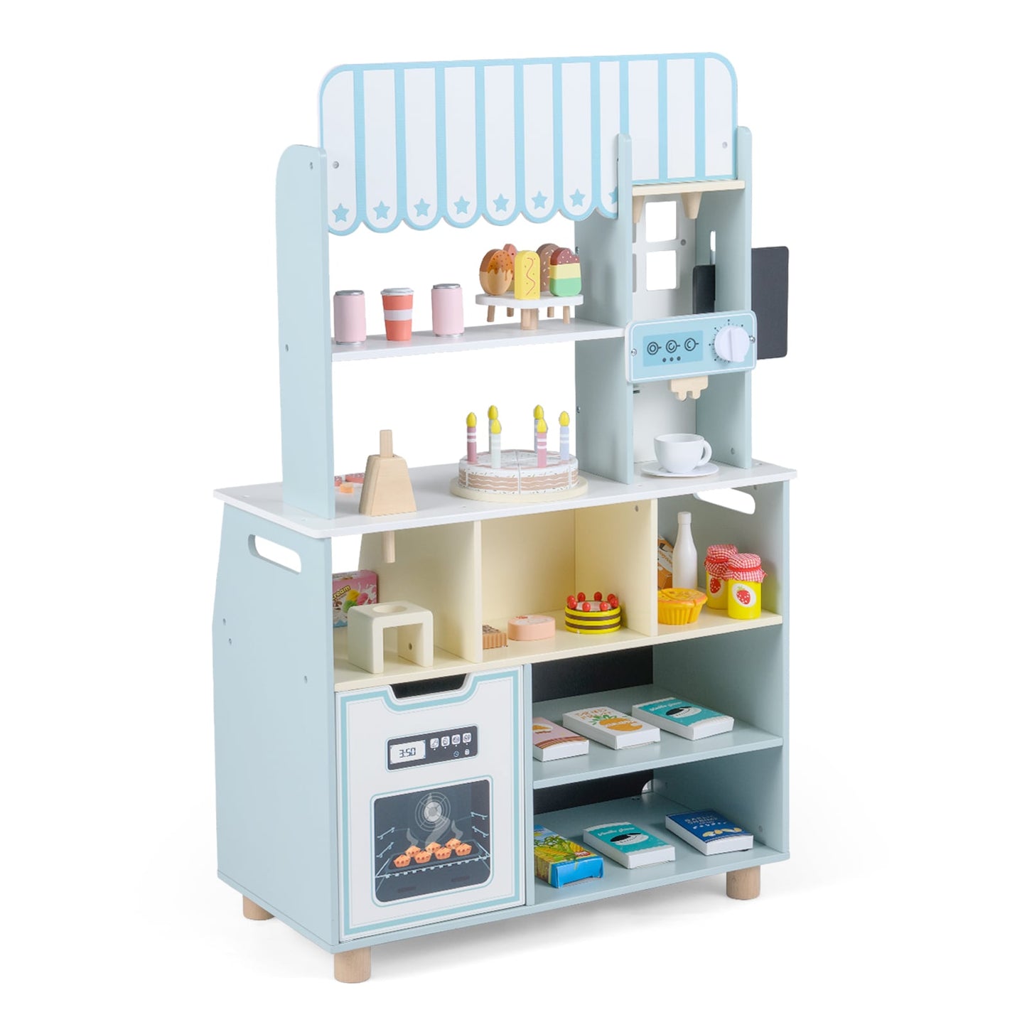 Honey Joy Kids Ice Cream Shop with 27 Accessories for Aged 3+-Blue