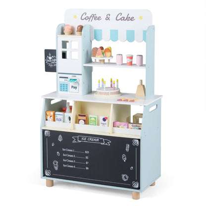 Honey Joy Kids Ice Cream Shop with 27 Accessories for Aged 3+-Blue