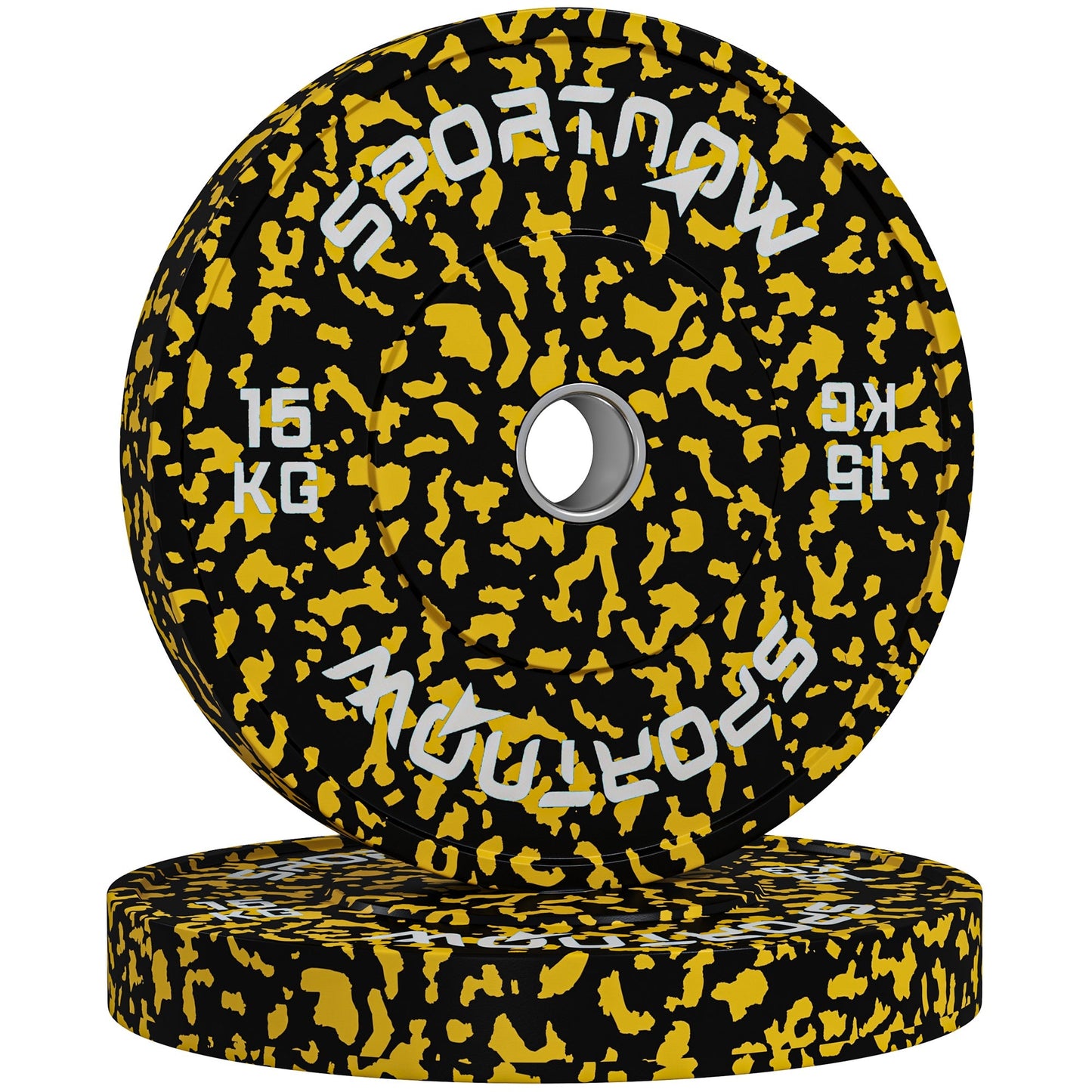 SPORTNOW Olympic Weight Plates with 5cm Holes, for Weight Lifting, 2 x 15KG