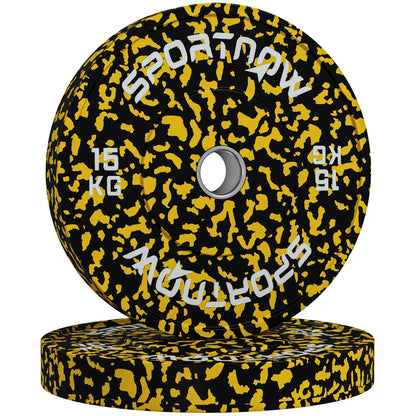 SPORTNOW Olympic Weight Plates with 5cm Holes, for Weight Lifting, 2 x 15KG