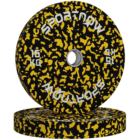 SPORTNOW Olympic Weight Plates with 5cm Holes, for Weight Lifting, 2 x 15KG