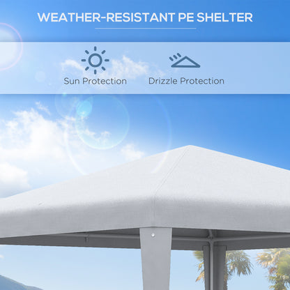 Outsunny 2.7m x 2.7m Garden Gazebo Marquee Party Tent Wedding Canopy Outdoor, White