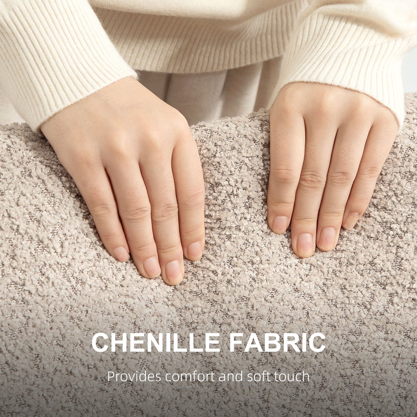 HOMCOM Two-Seater Chenille Sofa - Light Brown