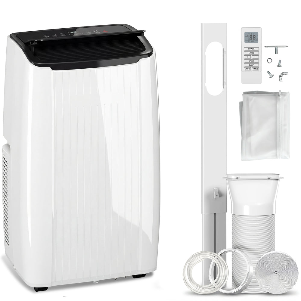 HOMCOM 14000 BTU 5-in-1 Portable Air Conditioner with Cool, Heat, Dehumidifier, Fan, Sleep, WiFi Voice Control, White