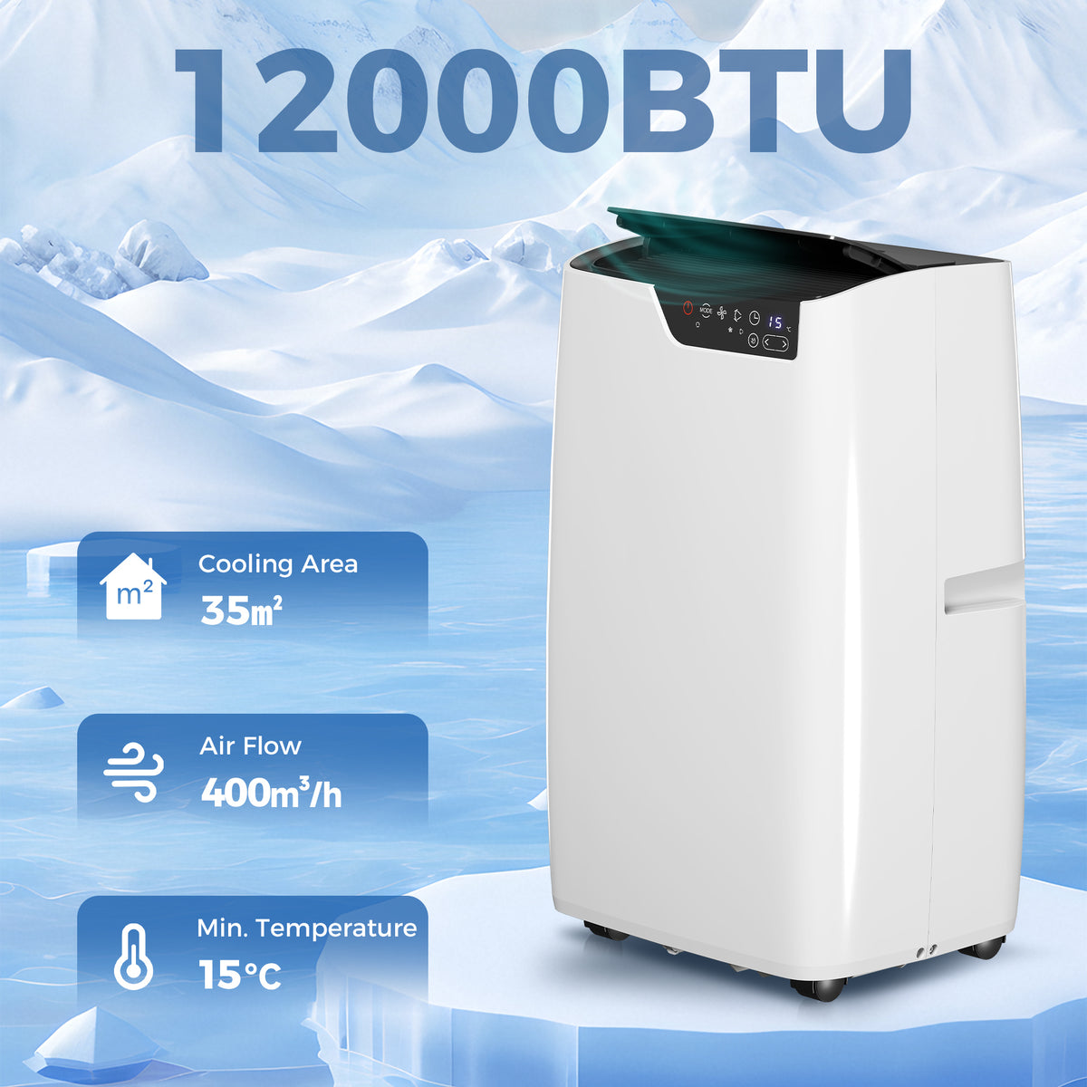 HOMCOM Portable Air Conditioner 12000 BTU, 4-in-1 AC Unit with Cool, Dehumidifier, Fan, Sleep Mode, WiFi Voice Remote Control