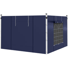Outsunny Set of Two 195 x 295cm Replacement Gazebo Side Walls - Blue