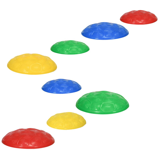 ZONEKIZ 8 Piece Kids Stepping Stones with Non-Slip Mats, Balance River Stones Indoor Outdoor Sensory Toys for 3-8 Years Old