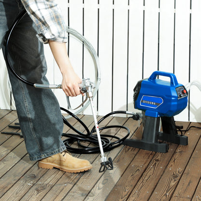 HOMCOM Airless Paint Sprayer, Thinning-Free Electric Paint Spray Gun for Walls, Fences & DIY Projects, Dark Blue