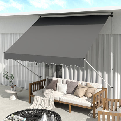Outsunny 3x1.5m Adjustable Outdoor Aluminium Frame Awning Grey
