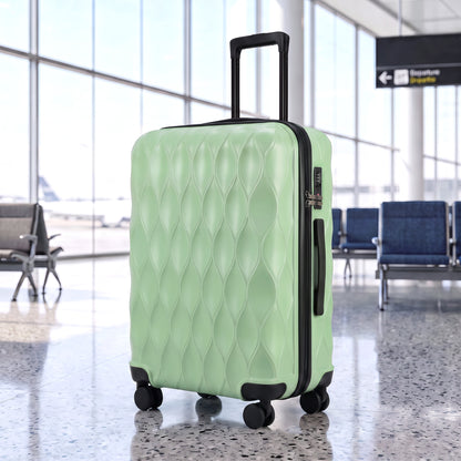 HOMCOM 2-Piece Luggage Set, ABS Hard Shell Carry On Suitcase Set with TSA Lock, USB Port, Spinner Wheels, 12/20 inch, Green