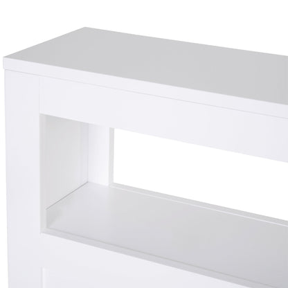 MDF Narrow Rolling Bathroom Side Cabinet White