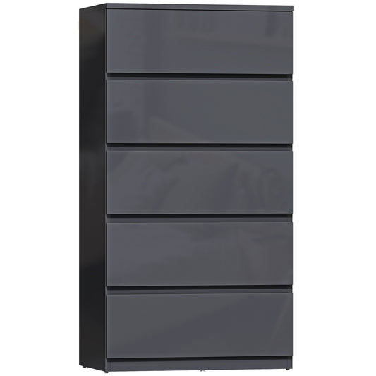 HOMCOM Chest of Drawers, 5-Drawer Storage Cabinets, Modern Dresser, Storage Drawer Unit for Bedroom