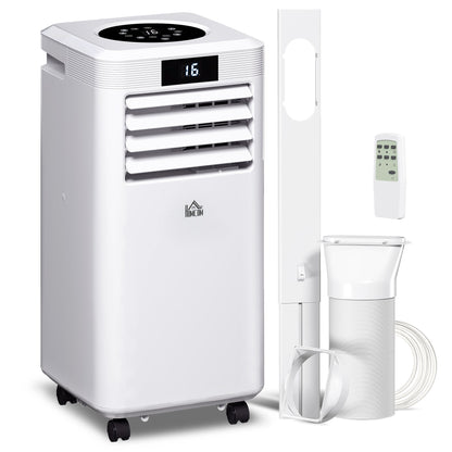 HOMCOM 10000 BTU Air Conditioning Unit, 3-in-1 Portable Air Conditioner, Dehumidifier, Cooling Fan with Remote Control, Digital Display, 2 Speeds, 24H Timer, Window Venting Kit, 22m2