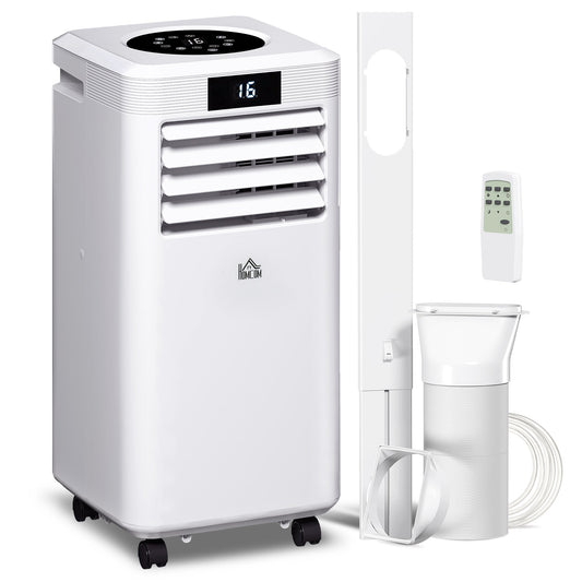 HOMCOM 10000 BTU Air Conditioning Unit, 3-in-1 Portable Air Conditioner, Dehumidifier, Cooling Fan with Remote Control, Digital Display, 2 Speeds, 24H Timer, Window Venting Kit, 22m2
