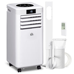 HOMCOM 10000 BTU Air Conditioning Unit, 3-in-1 Portable Air Conditioner, Dehumidifier, Cooling Fan with Remote Control, Digital Display, 2 Speeds, 24H Timer, Window Venting Kit, 22m2