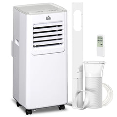 HOMCOM 7000 BTU Air Conditioning Unit, 3-in-1 Portable Air Conditioner, Dehumidifier, Cooling Fan with 2 Speeds, 24H Timer, Remote Control, LED Display, Window Venting Kit, 15m2