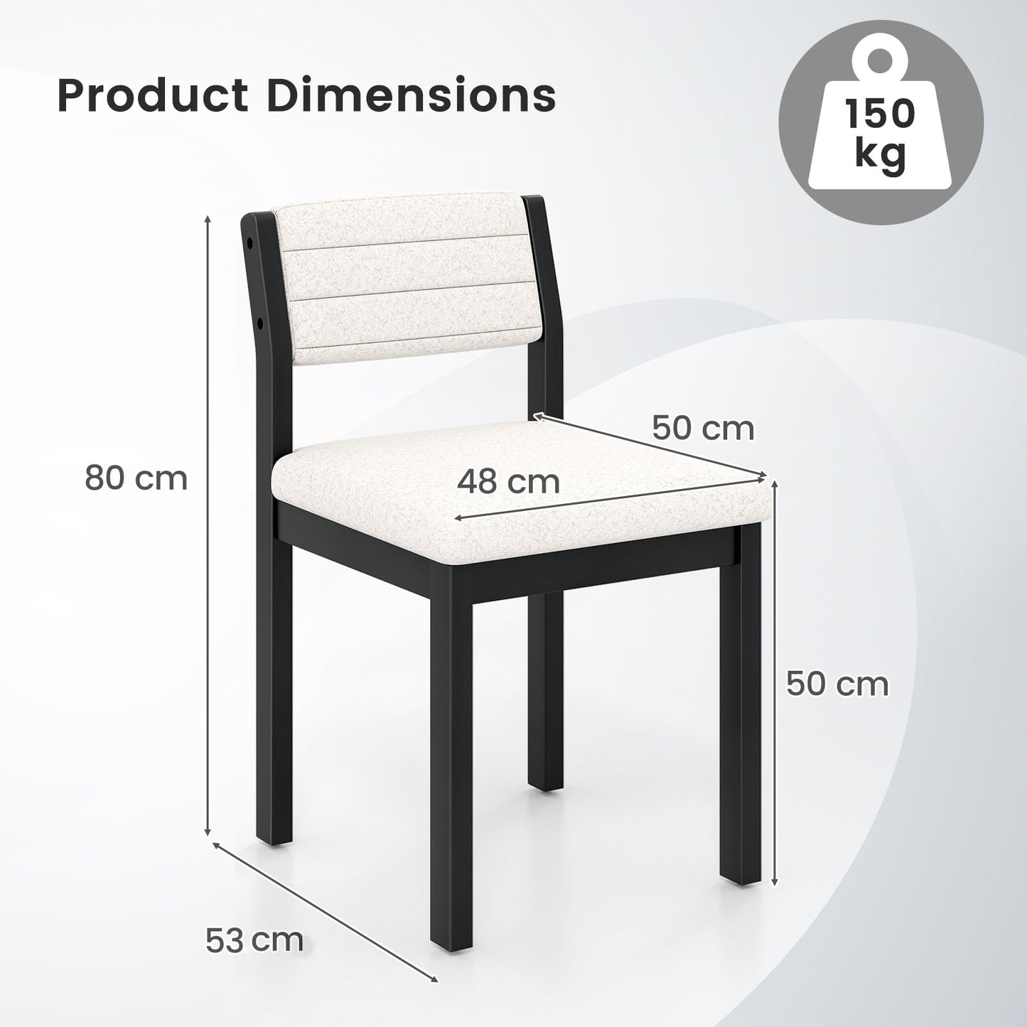 Imitation Lamb Fleece Home Chair with Upholstered Seat and Rubber Wood Legs-White