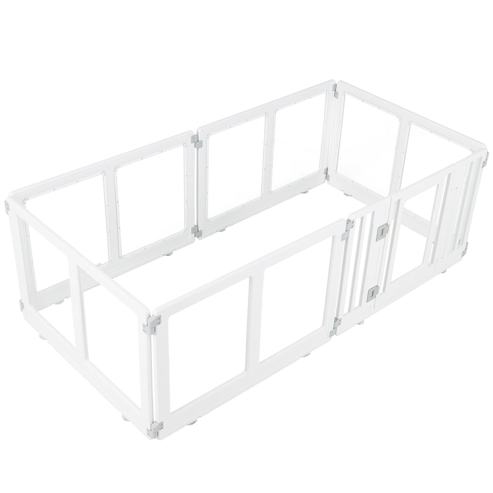 Indoor Outdoor Transparent Puppy Play Pen Pet Fence for Small to Medium Dogs-6 Panels