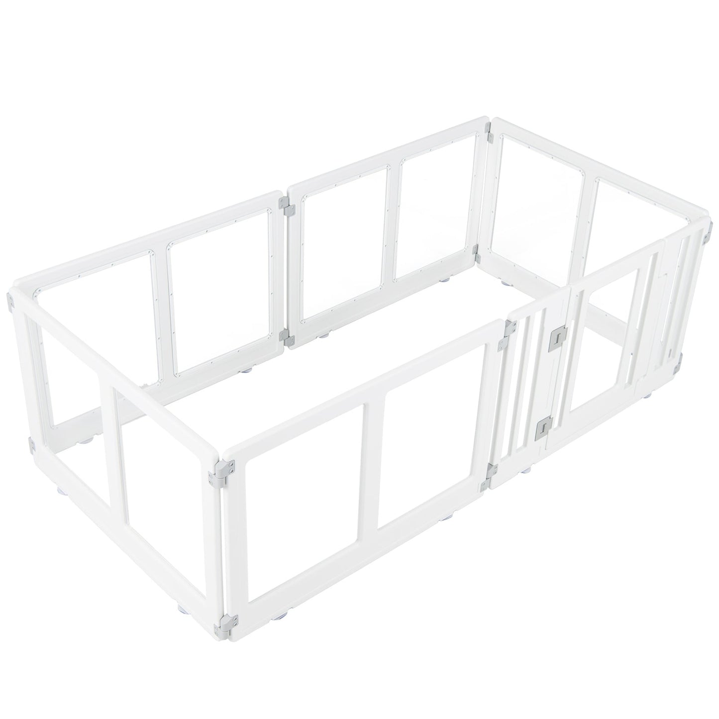 Indoor Outdoor Transparent Puppy Play Pen Pet Fence for Small to Medium Dogs-6 Panels