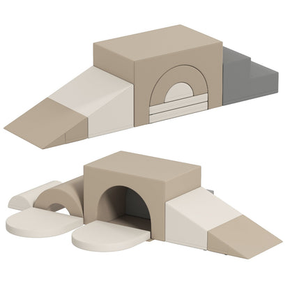 Indoor 7-Piece Foam Climbing Blocks for Crawling Climbing Sliding-Grey