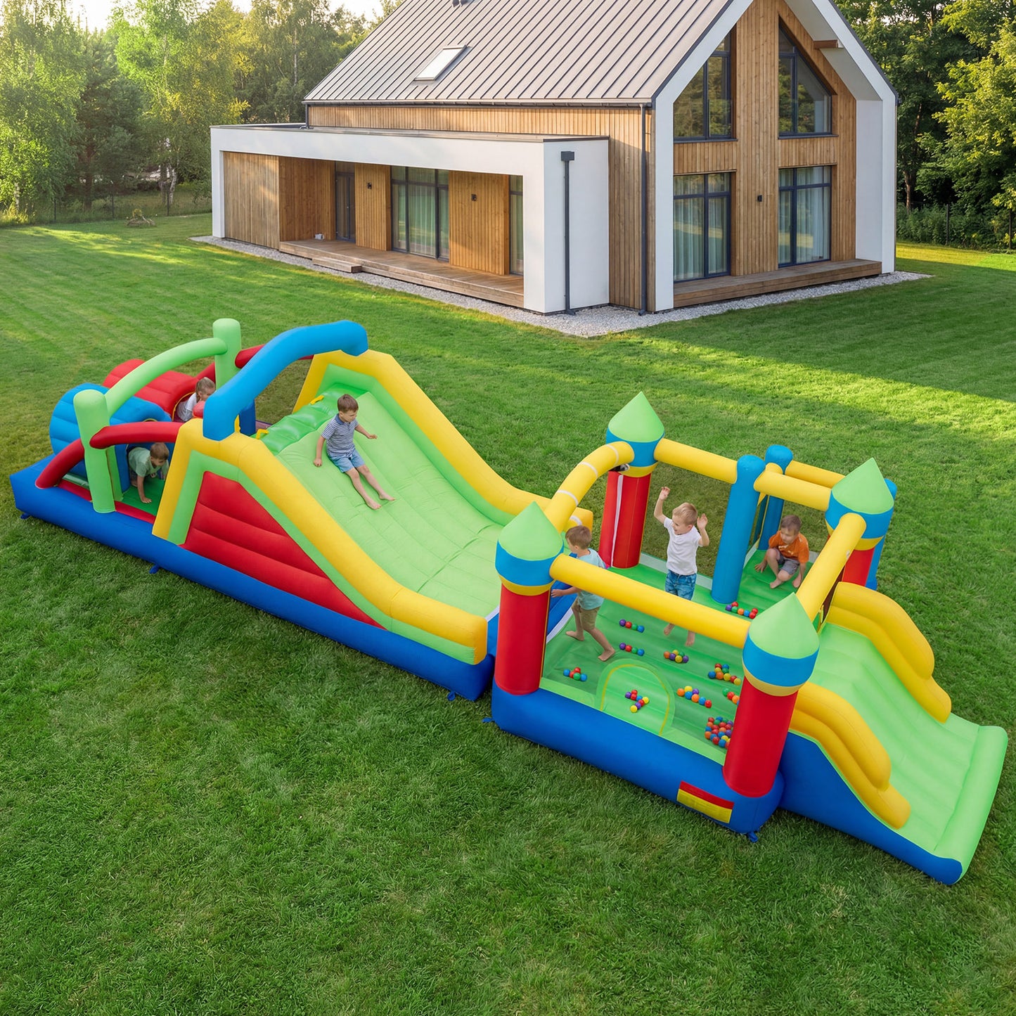 Inflatable Bounce Castle with Jumping House and Crawling Tunnels (Without 2*Blower)