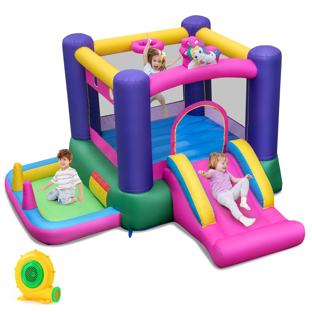 Inflatable Bounce Castle with Slide and Stakes