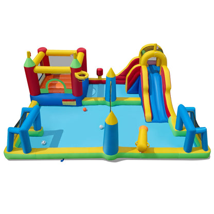 Inflatable Bounce House Kids Water Slide with Climbing Wall