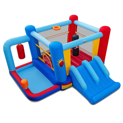 Inflatable Bounce House with Punching Bags and Basketball Rim (with 550W Blower)