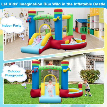 Inflatable Bounce House with Slide and Jumping Area with Blower