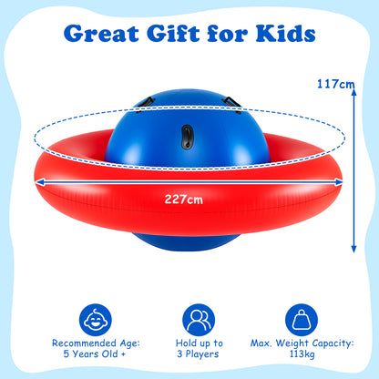 Inflatable Dome Rocker Bouncer for Kids with 6 Built-in Handles-Red