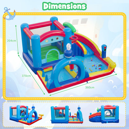 Inflatable Water Slide Kids Water Park with Splash Pool Water Cannon