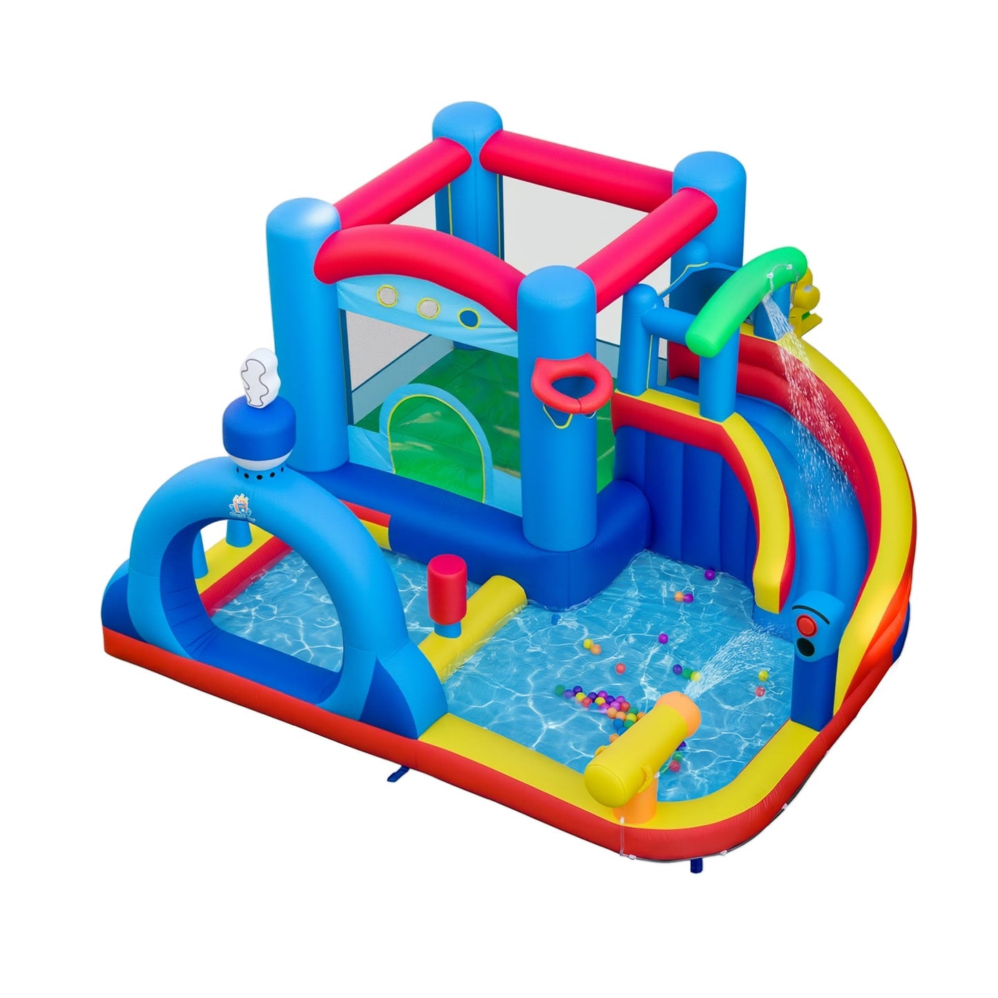 Inflatable Water Slide Kids Water Park with Splash Pool Water Cannon