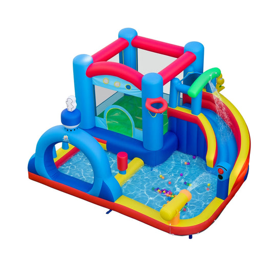Inflatable Water Slide Kids Water Park with Splash Pool Water Cannon