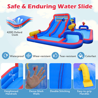 Inflatable Water Slide Park with Double Slides(without Blower)