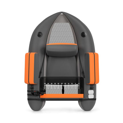 Inflatable Fishing Float Tube with Pump, Paddle, Storage Pockets-Grey