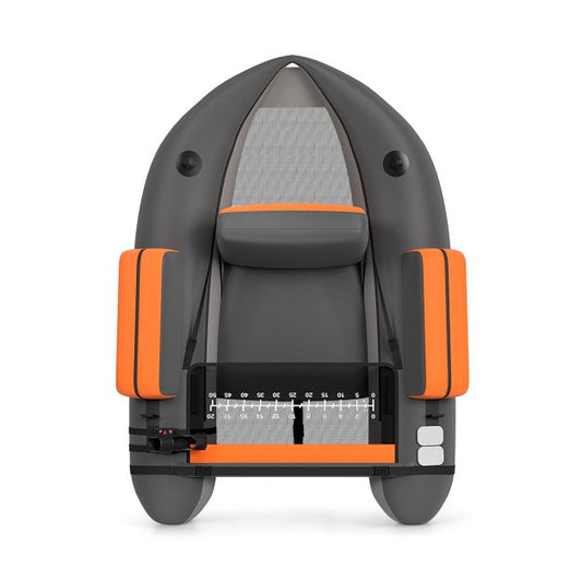 Inflatable Fishing Float Tube with Pump, Paddle, Storage Pockets-Grey