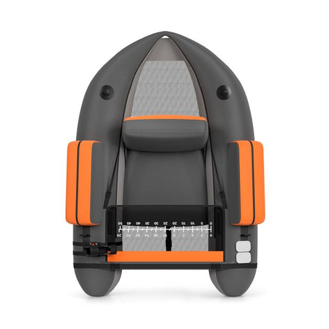 Inflatable Fishing Float Tube with Pump, Paddle, Storage Pockets-Grey