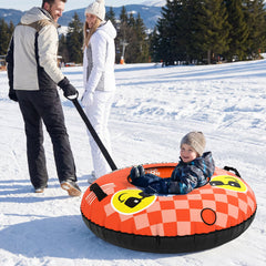 Inflatable Snow Tube Heavy-duty Snow Sledding Tube with Detachable Tow Strap-Orange